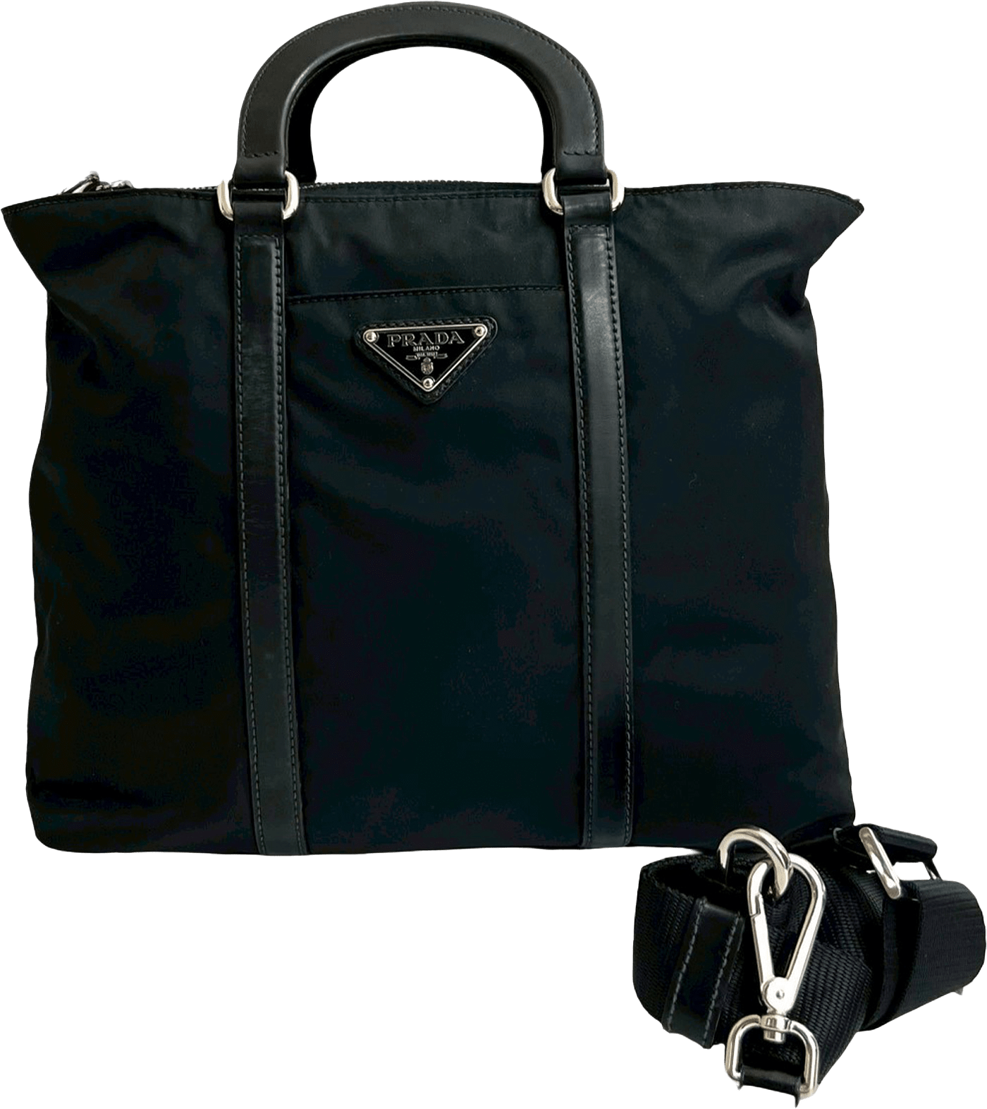 Prada Tessuto Satchel, från Luxclusif, i färgen black.