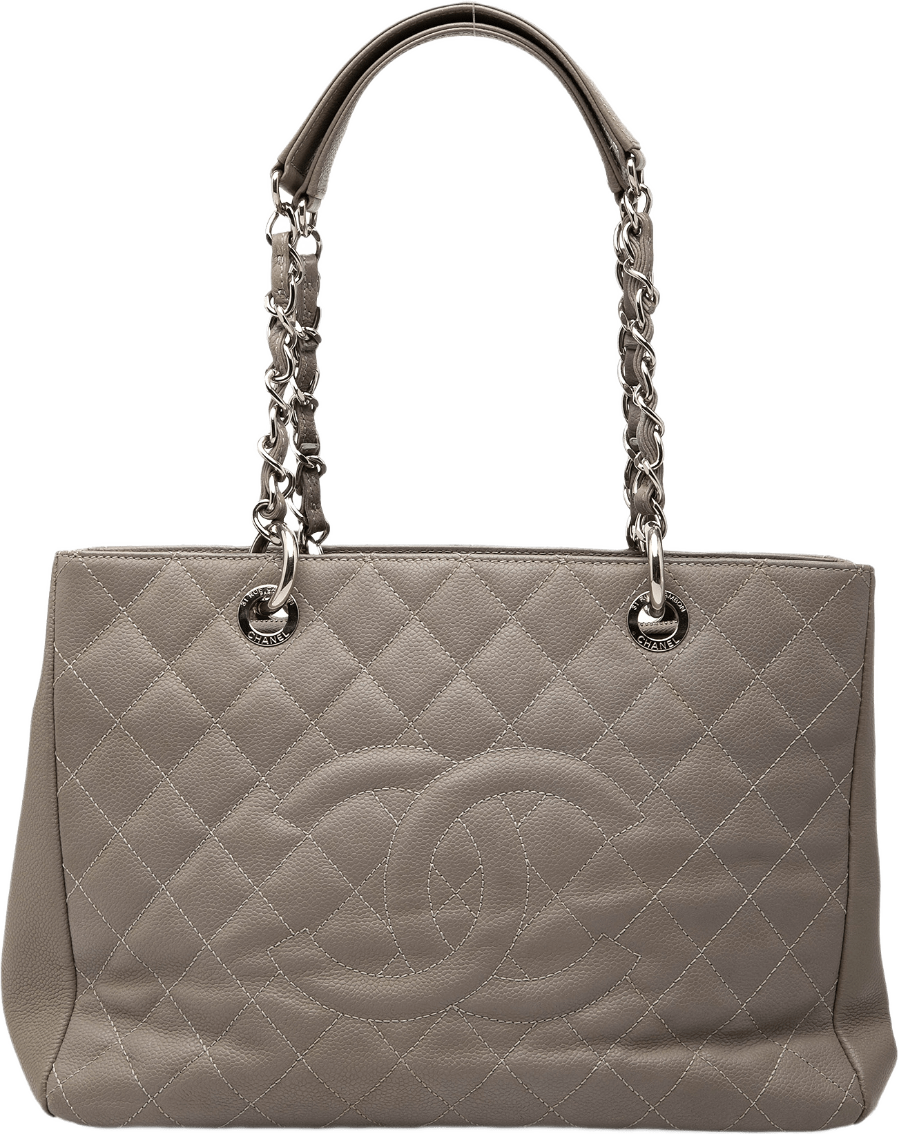 Chanel Caviar Grand Shopping Tote, från Luxclusif, i färgen taupe.
