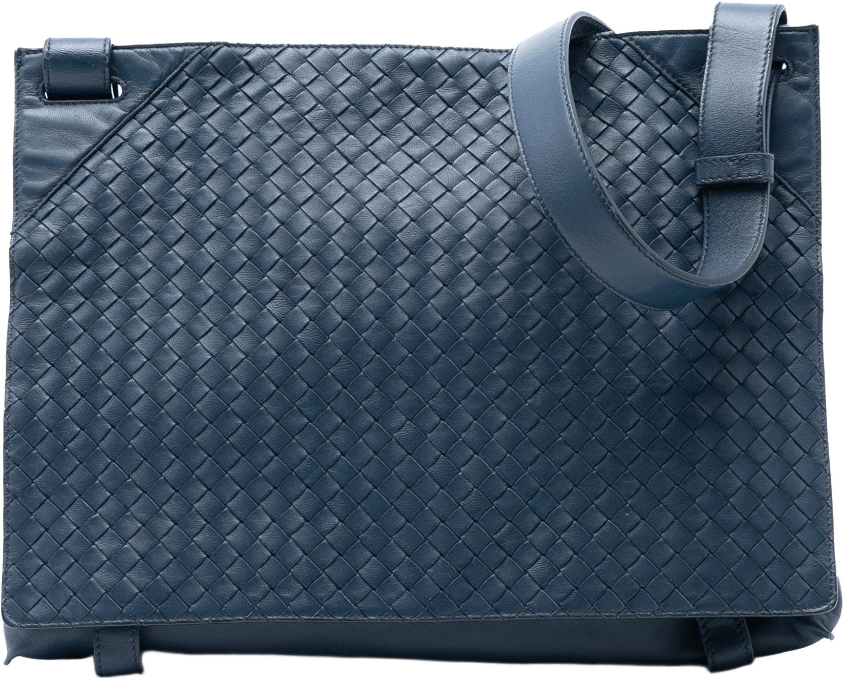 Bottega Veneta Nappa Intrecciato Flap Crossbody, från Luxclusif, i färgen navy.