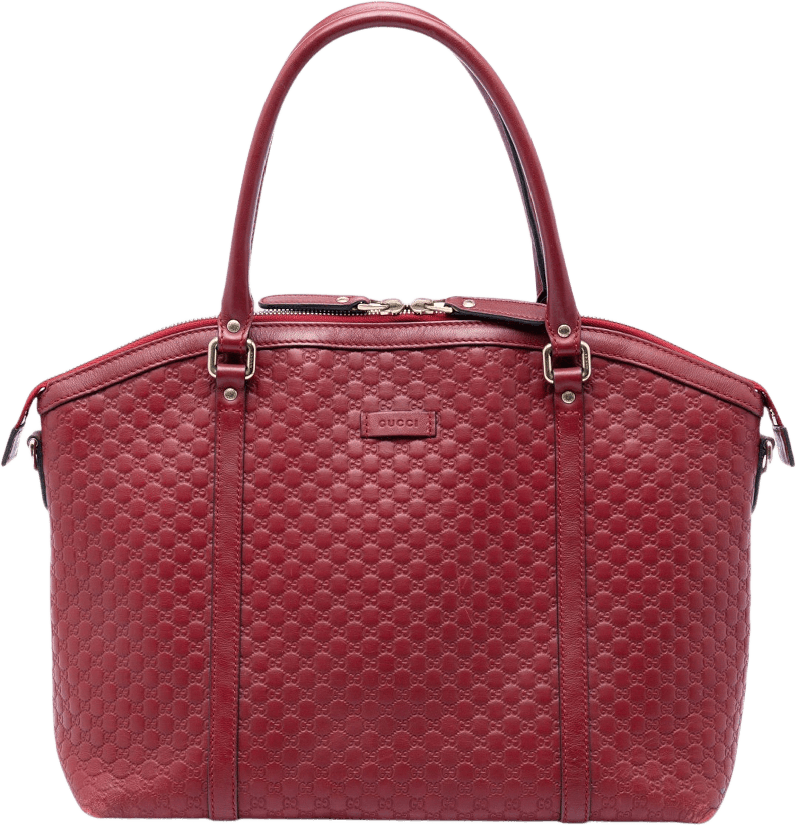 Gucci Large Microguccissima Dome Satchel, från Luxclusif, i färgen röd.