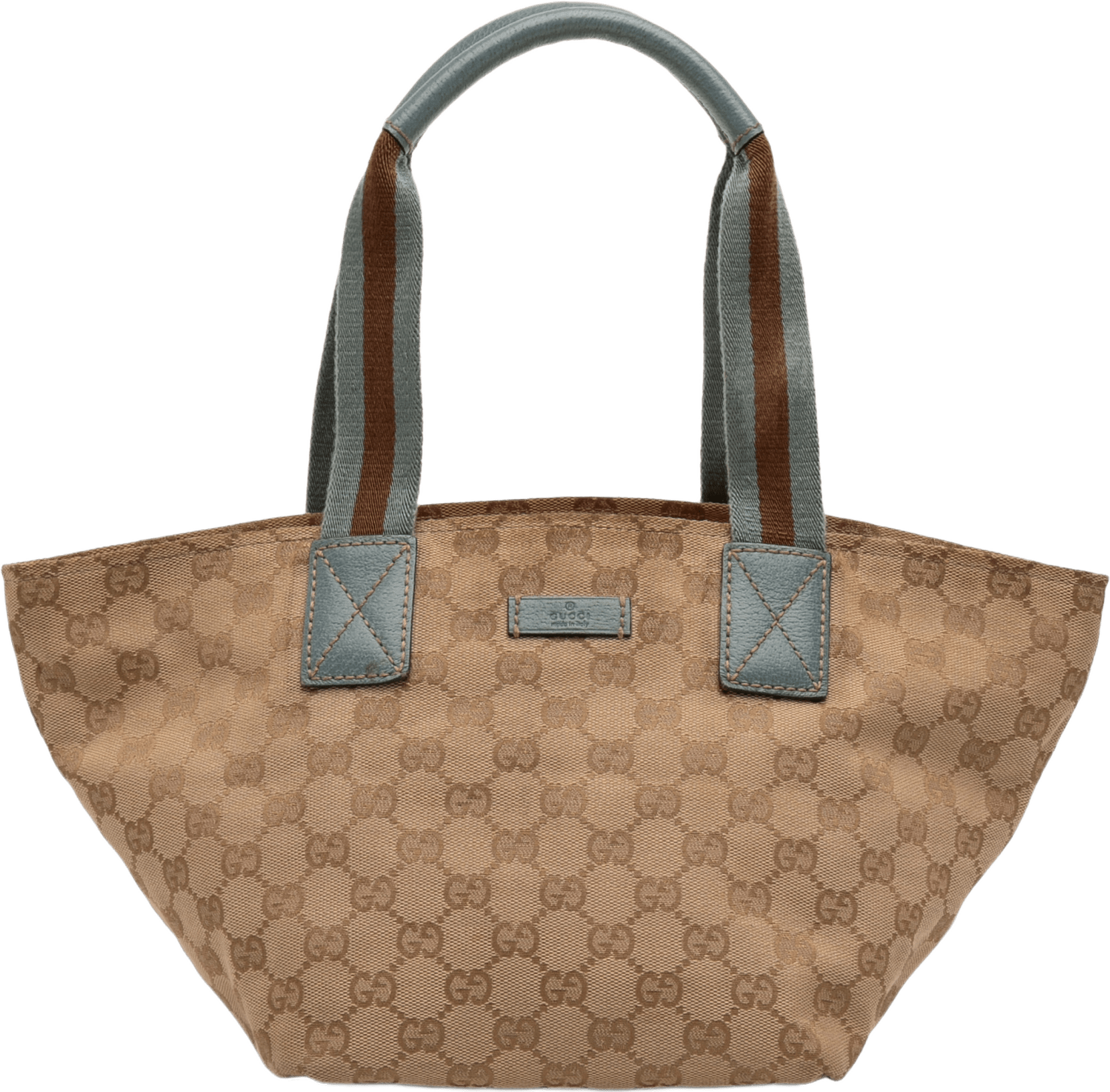 Gucci Gg Canvas Web Tote, från Luxclusif, i färgen beige.
