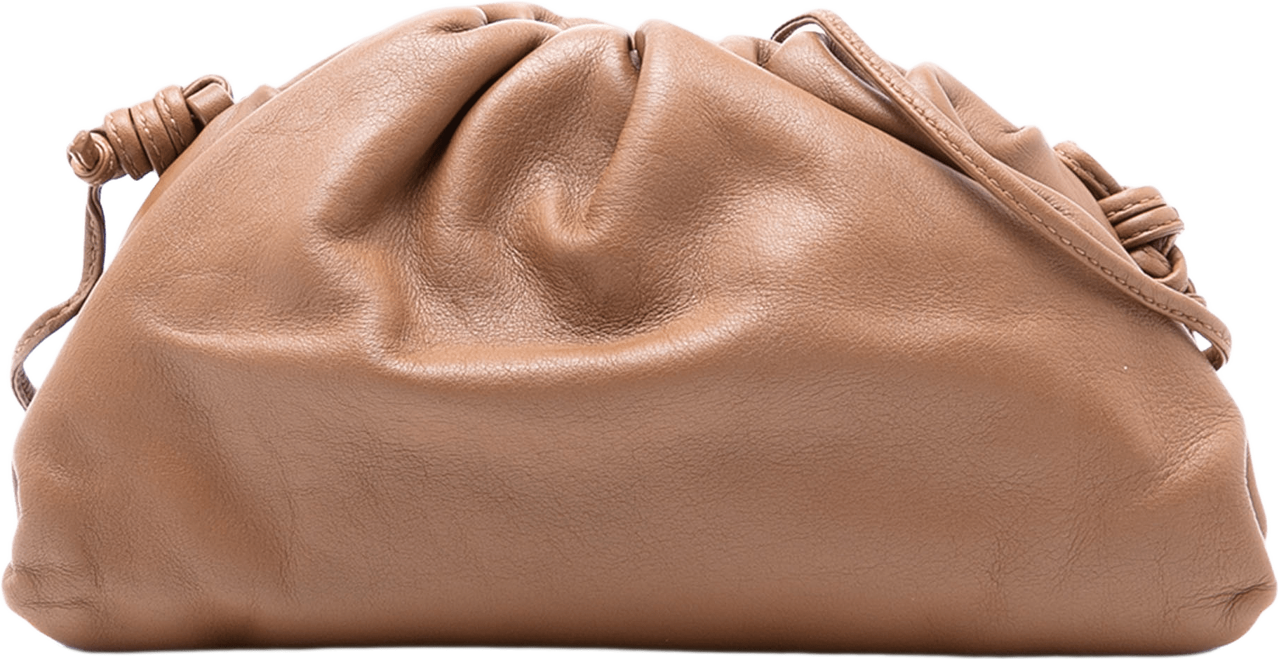 Bottega Veneta Lambskin The Mini Pouch Crossbody, från Luxclusif, i färgen brown.