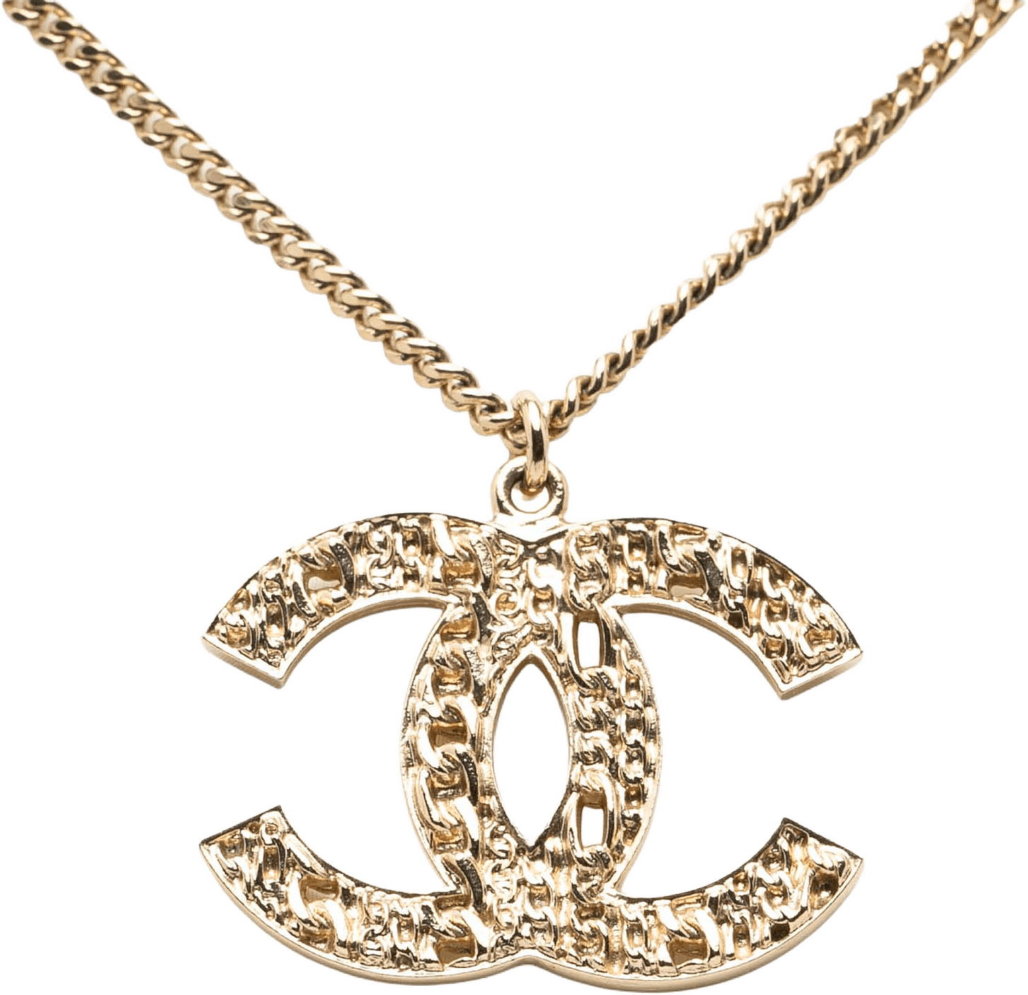 Chanel Cc Gold Plated Pendant Necklace, från Luxclusif, i färgen gold.