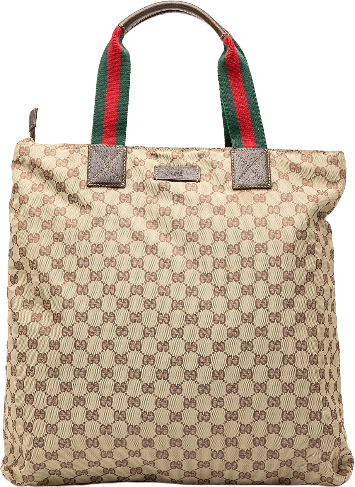 Gucci Gg Canvas Web Tote, från Luxclusif, i färgen beige.