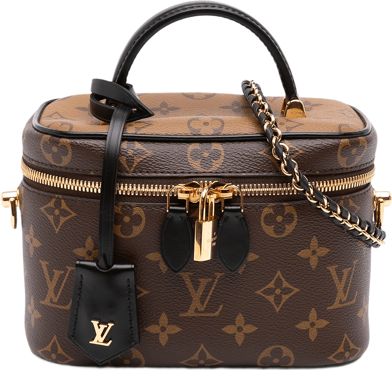 Louis Vuitton Monogram Reverse Vanity Pm, från Luxclusif, i färgen brun.