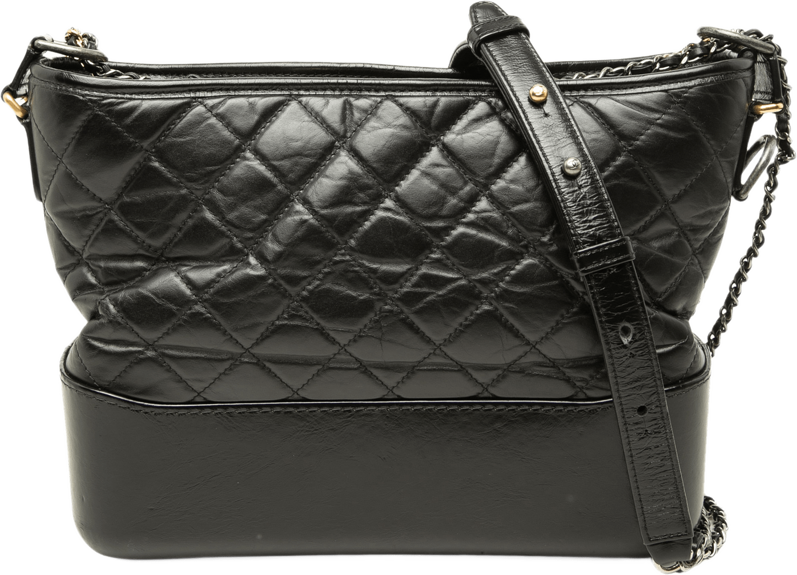 Chanel Medium Aged Calfskin Gabrielle Crossbody, från Luxclusif, i färgen svart.