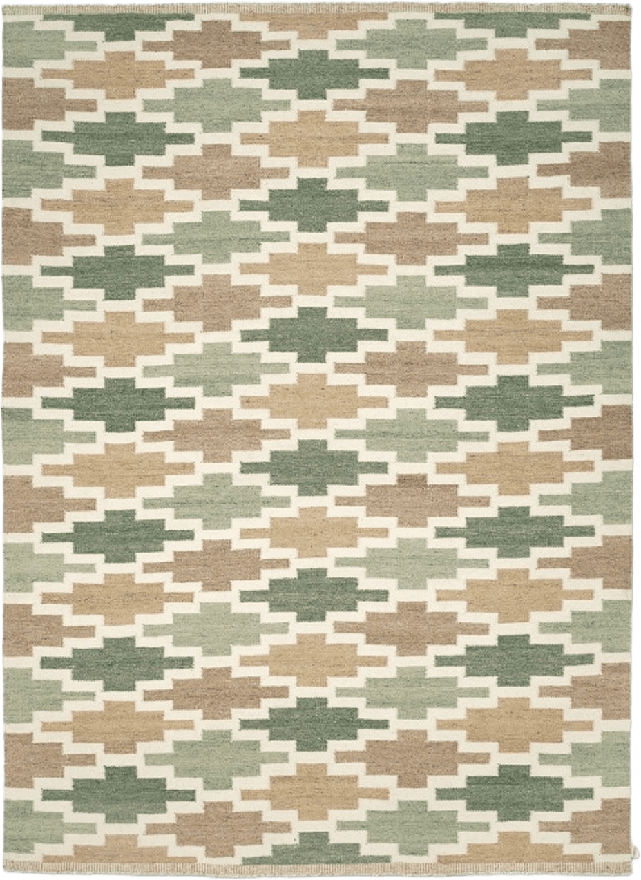 Matta Korsnes, från Classic Collection, i färgen grön/beige.