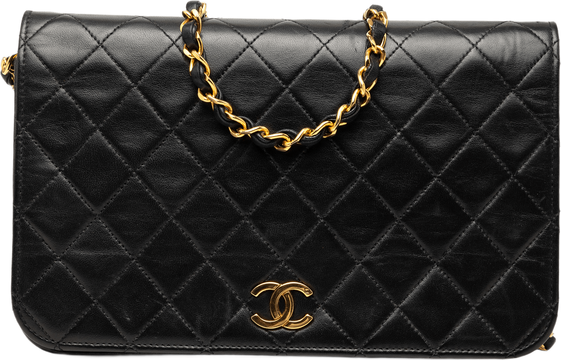 Chanel Cc Quilted Lambskin Full Single Flap, från Luxclusif, i färgen black.
