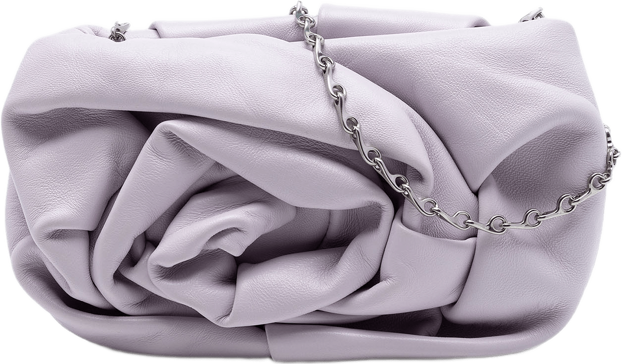 Burberry Lambskin Rose Chain Clutch, från Luxclusif, i färgen purpur.