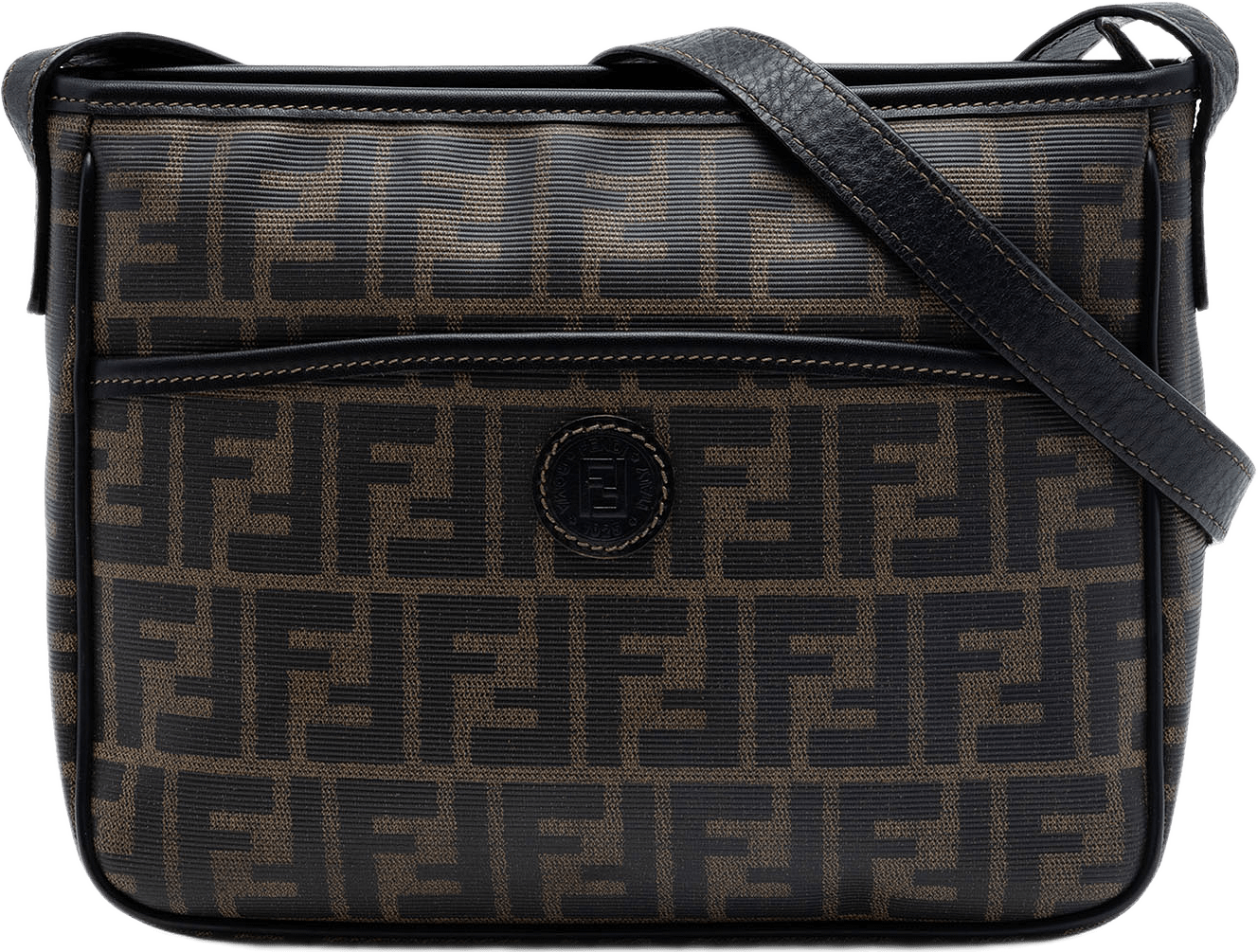 Fendi Zucca Coated Canvas Crossbody, från Luxclusif, i färgen brun.