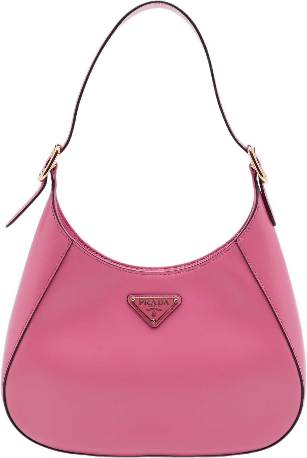 Prada Spazzolato Leather Cleo Shoulder Bag, från Luxclusif, i färgen rosa.