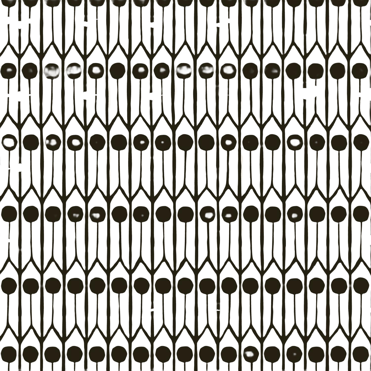 Löpmetertyg Linne - Feathers - Ebony/black, från Littlephant, i färgen ebony/black.