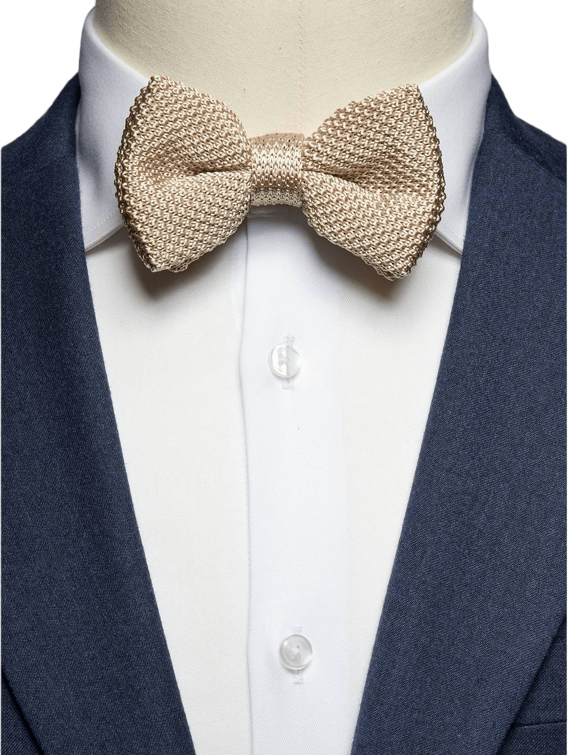 Knitted Bow Tie, från John Henric, i färgen beige.