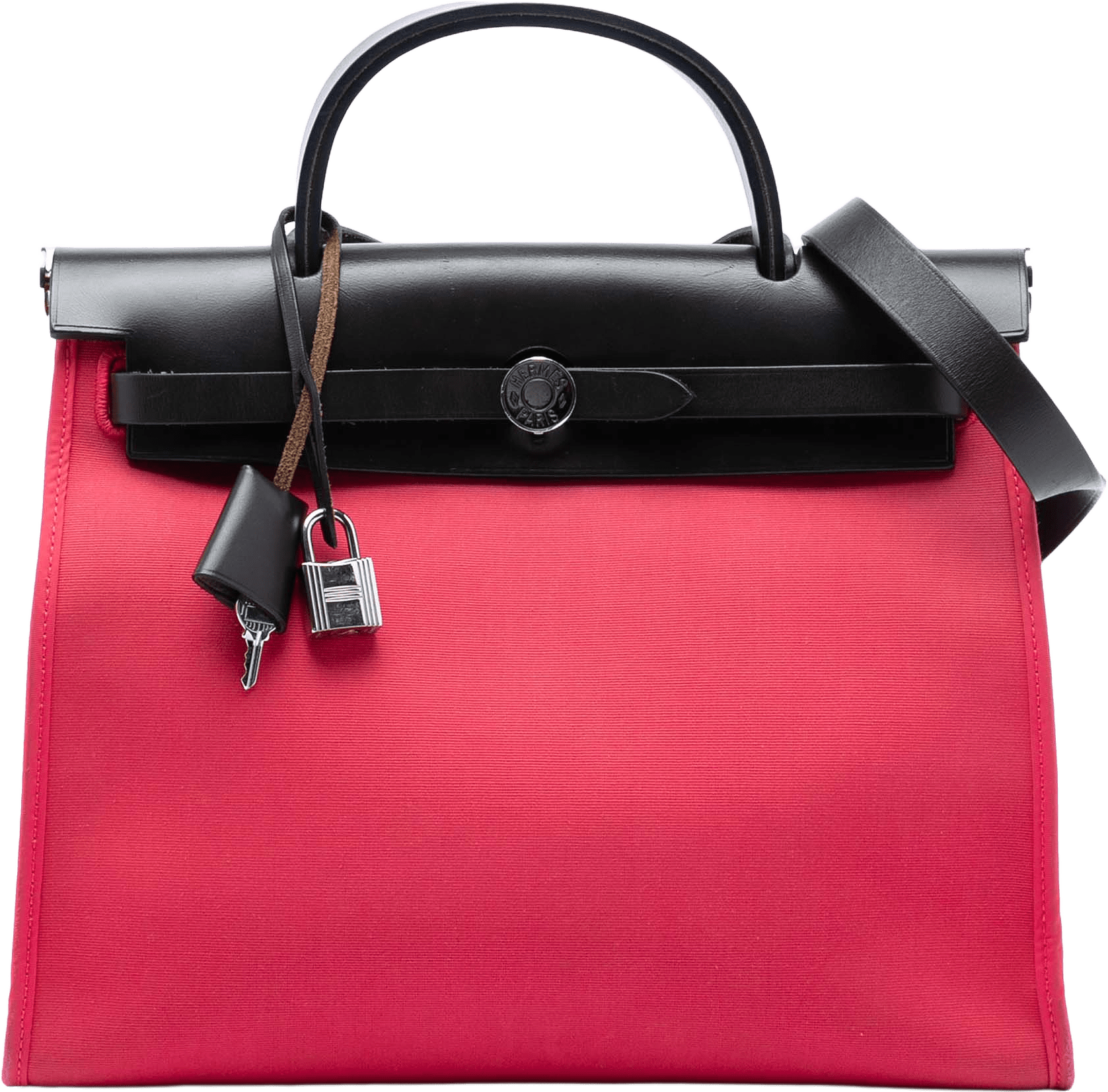 Hermès Toile Herbag Zip 31, från Luxclusif, i färgen strawberry.