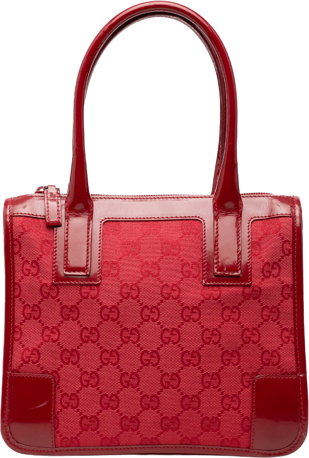 Gucci Gg Canvas Handbag, från Luxclusif, i färgen red.