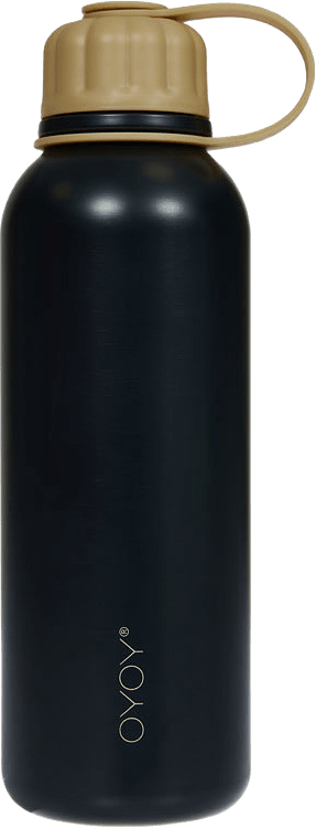 Pullo Bottle, från OYOY Living, i färgen anthracite/camel.