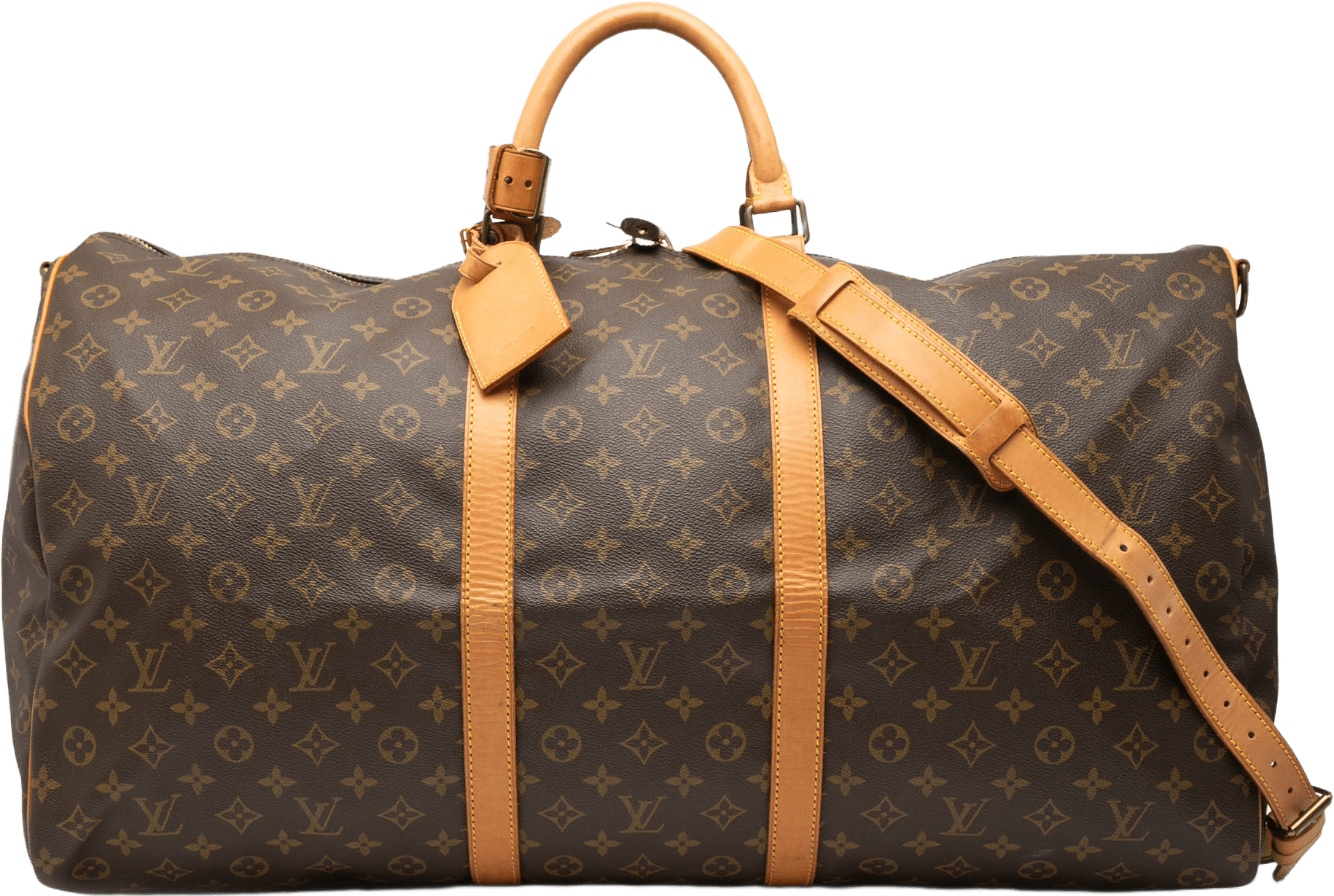 Louis Vuitton Monogram Keepall Bandouliere 60, från Luxclusif, i färgen brown.
