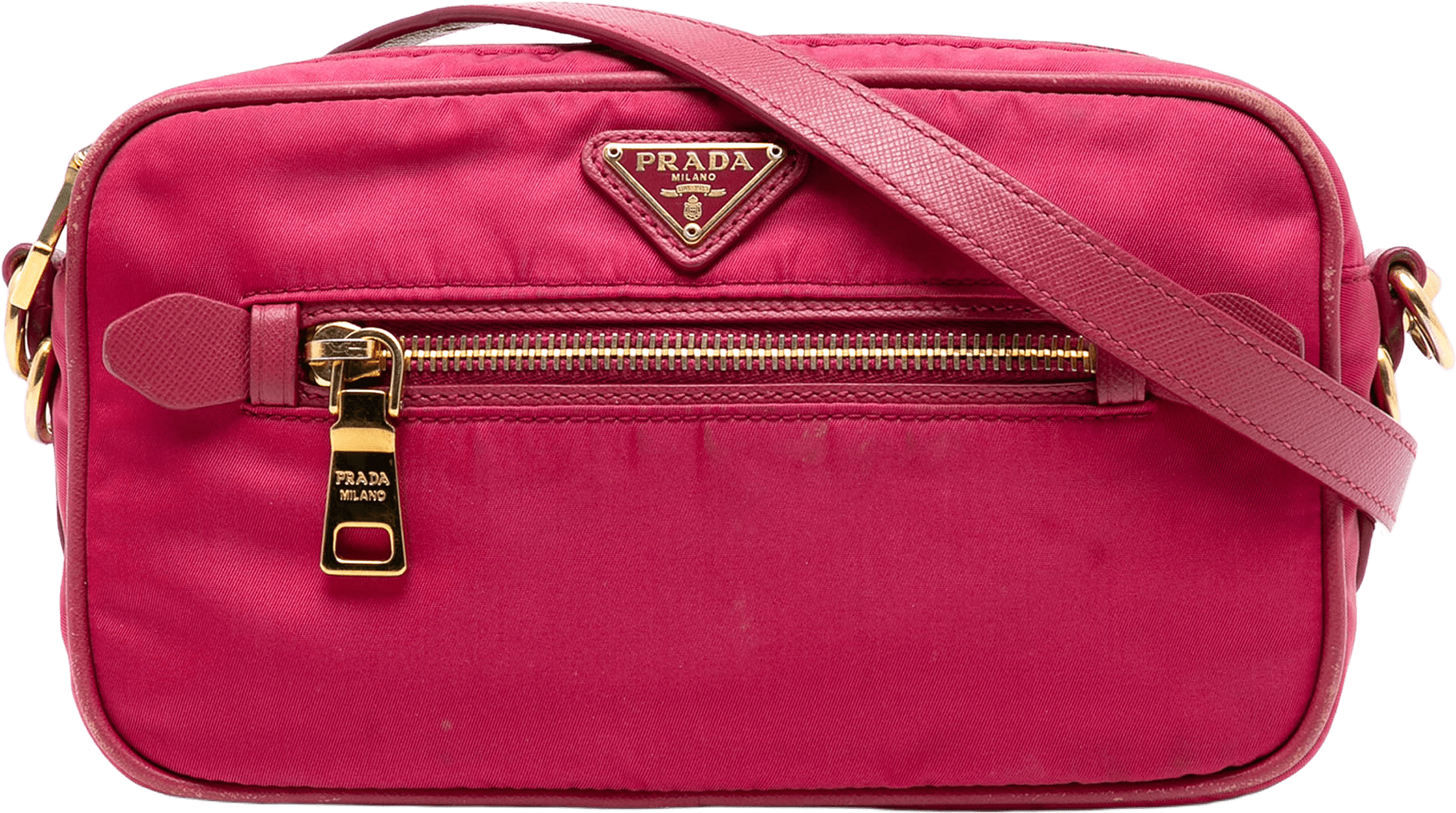 Prada Tessuto Crossbody, från Luxclusif, i färgen dark pink.