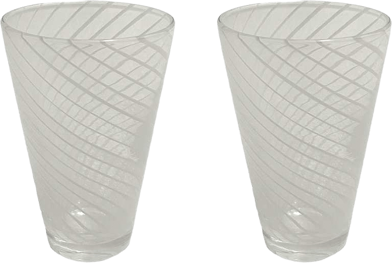 Yuka Swirl Glass - Pack Of 2, från OYOY Living, i färgen white.