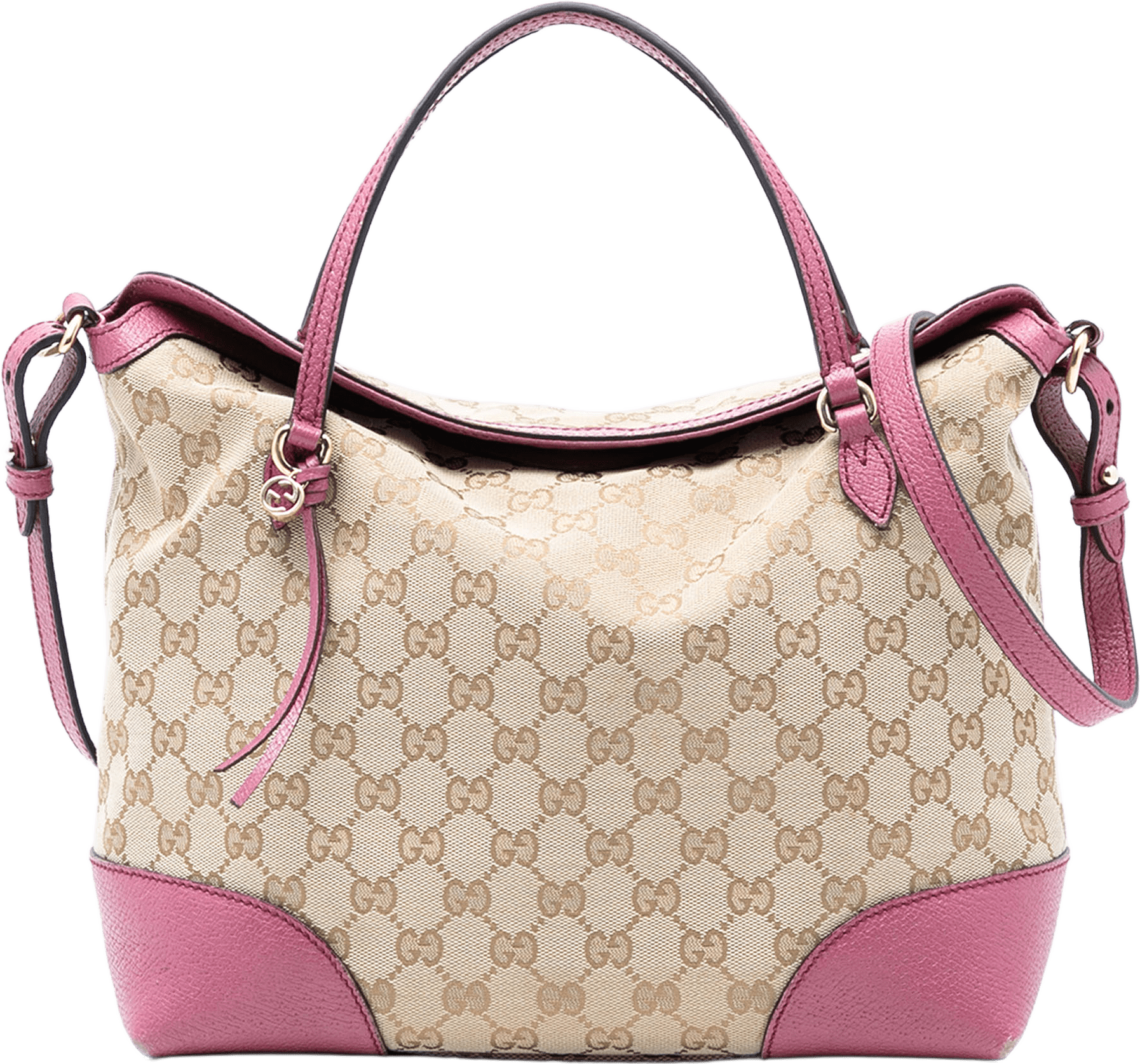 Gucci Medium Gg Canvas Bree Satchel, från Luxclusif, i färgen beige.