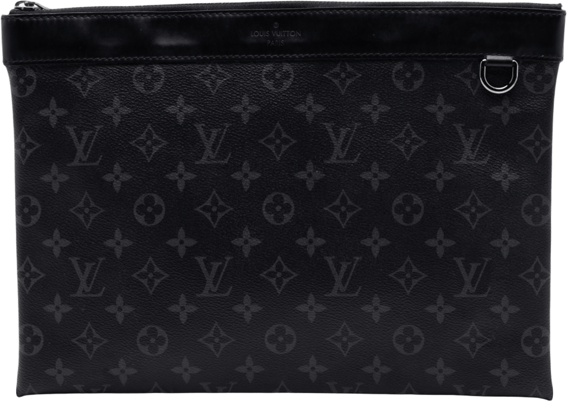 Louis Vuitton Monogram Eclipse Discovery Pochette Gm, från Luxclusif, i färgen black.