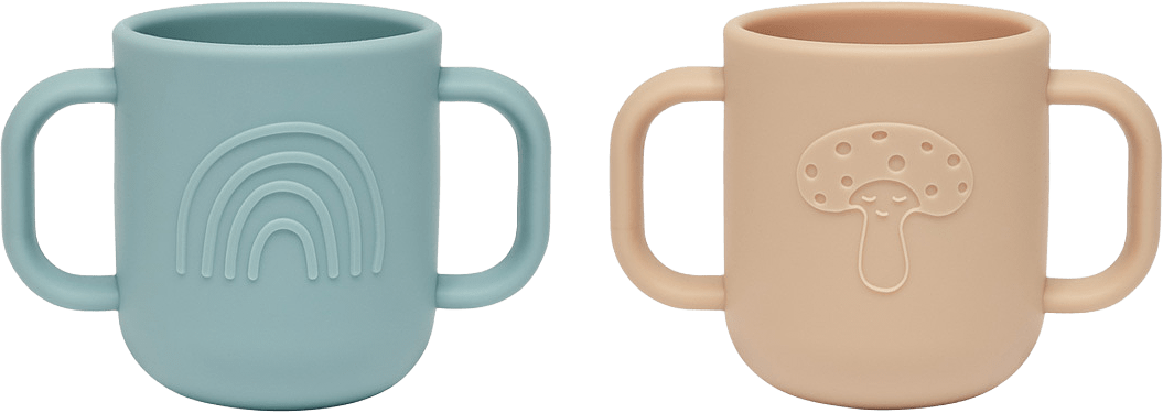 Kappu Cup - Pack Of 2, från OYOY Mini, i färgen aqua,camel.