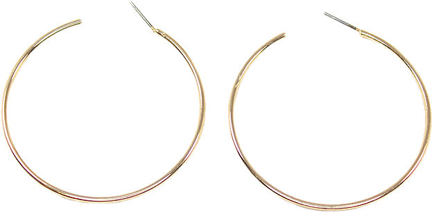 Klassiska creoler, 5 cm, från Complement, i färgen gold.