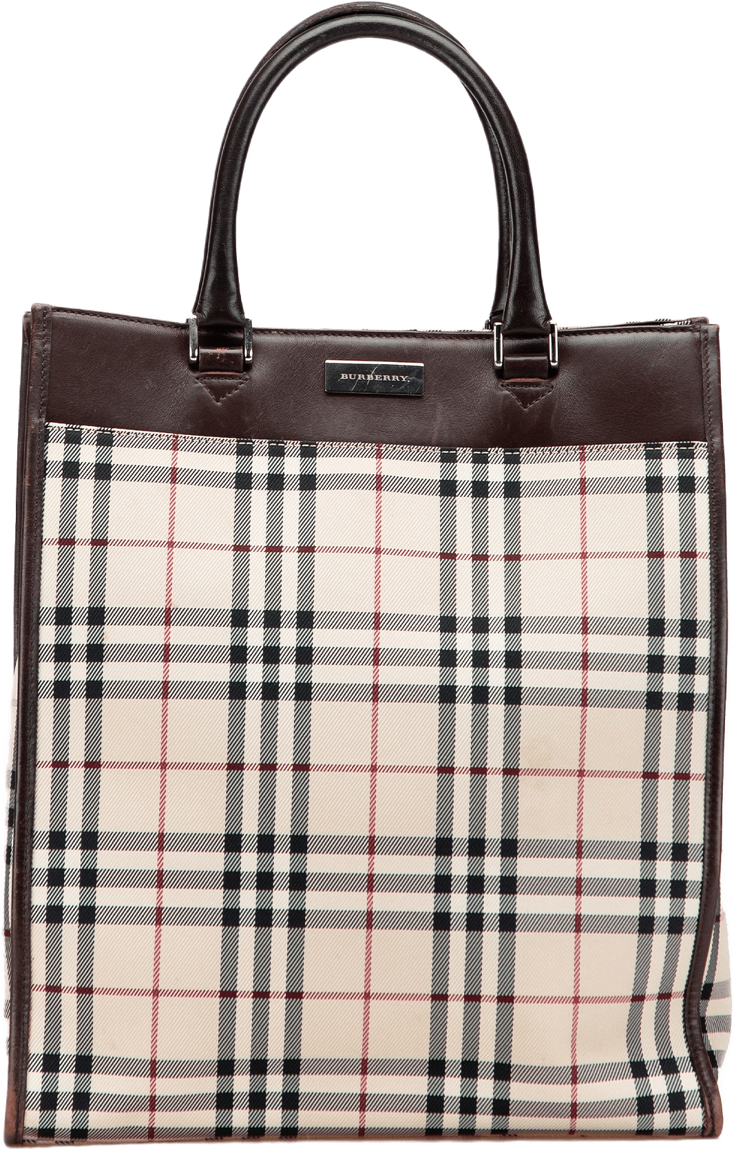 Burberry House Check Canvas Tote, från Luxclusif, i färgen beige.