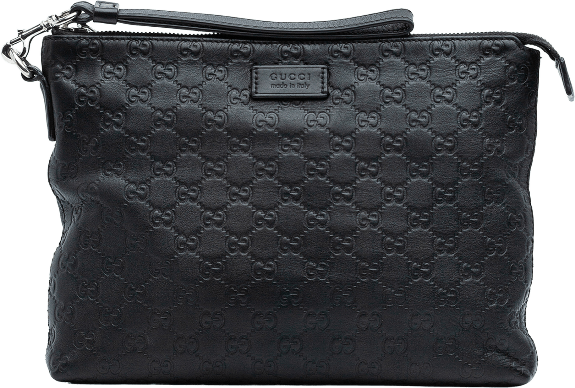 Gucci Guccissima Wristlet Clutch, från Luxclusif, i färgen black.