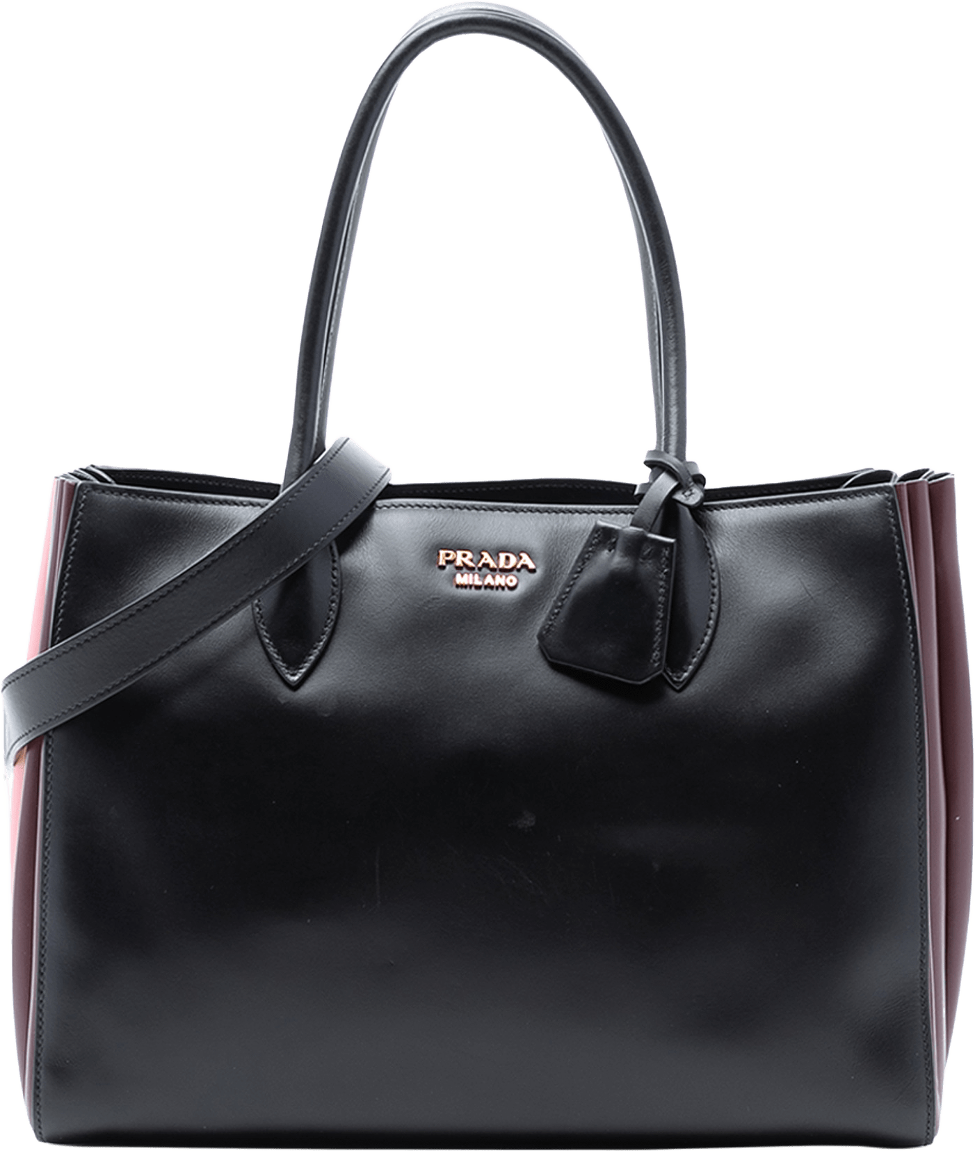 Prada City Calf Bibliotheque Satchel, från Luxclusif, i färgen black.
