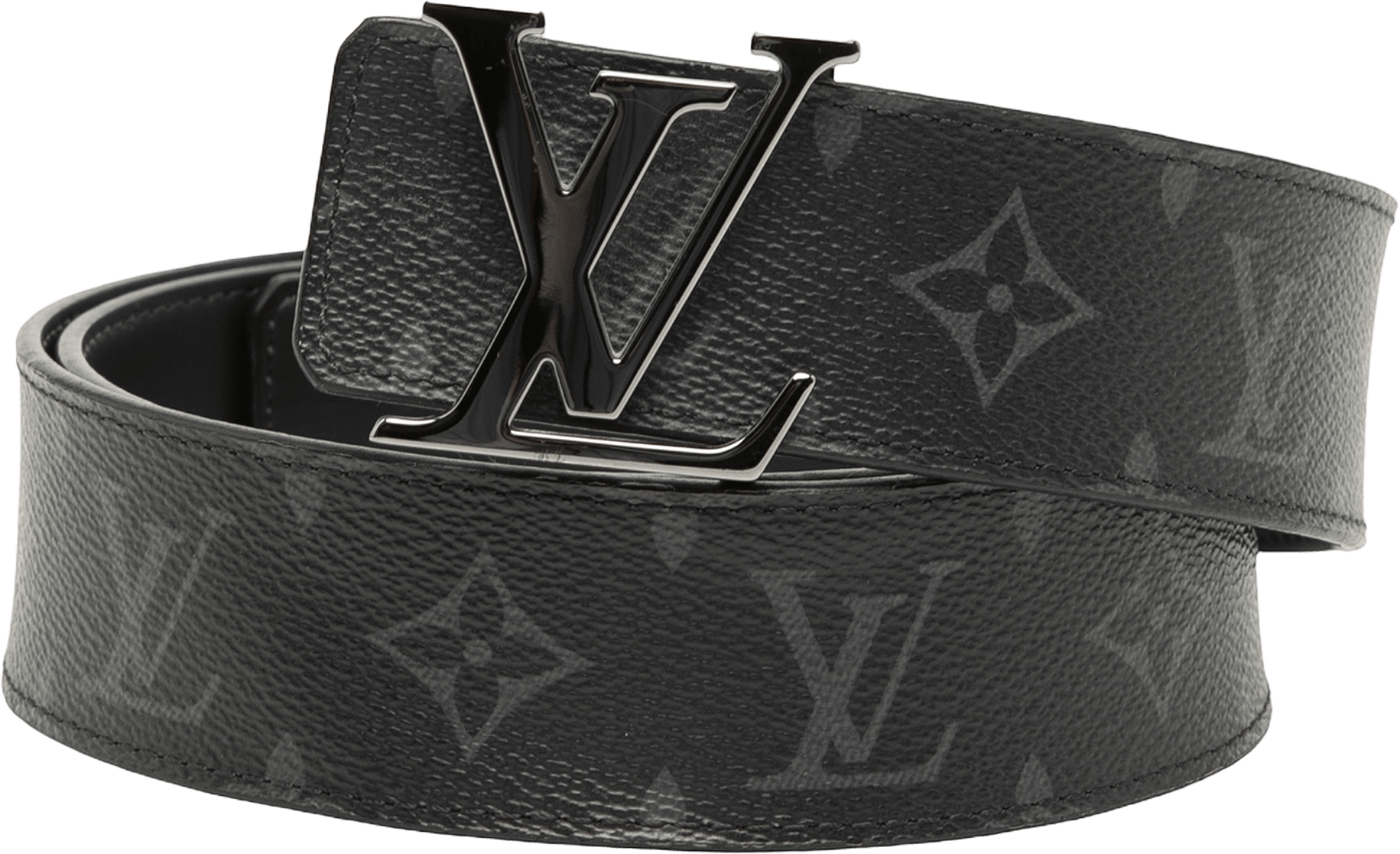 Louis Vuitton Monogram Eclipse Lv Initiales Reversible Belt, från Luxclusif, i färgen black.