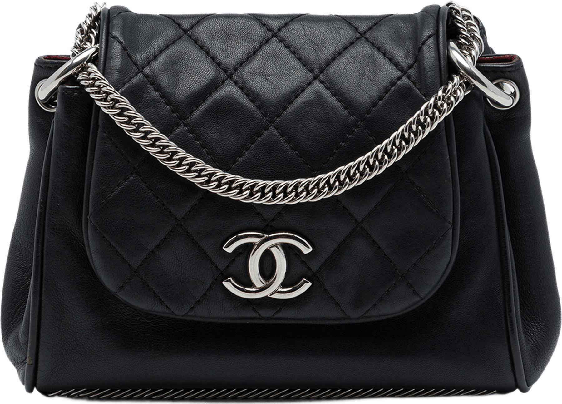 Chanel Cc Quilted Lambskin Bijoux Chain Accordion Flap, från Luxclusif, i färgen svart.
