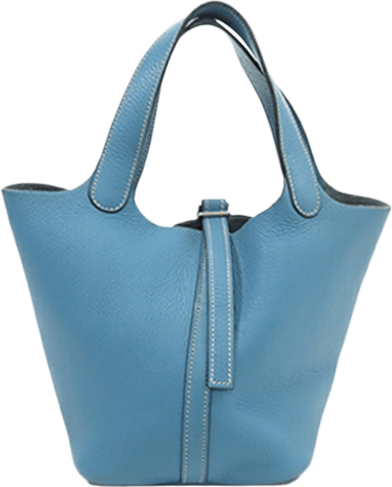 Hermès Clemence Picotin 18, från Luxclusif, i färgen light blue.