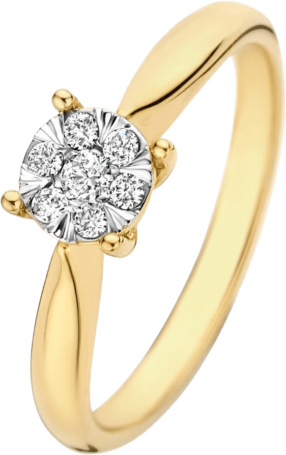 De La Paix Hanaé Ring I 14k Guld Med Diamanter 014 Ct, från Isabel Bernard, i färgen goud.