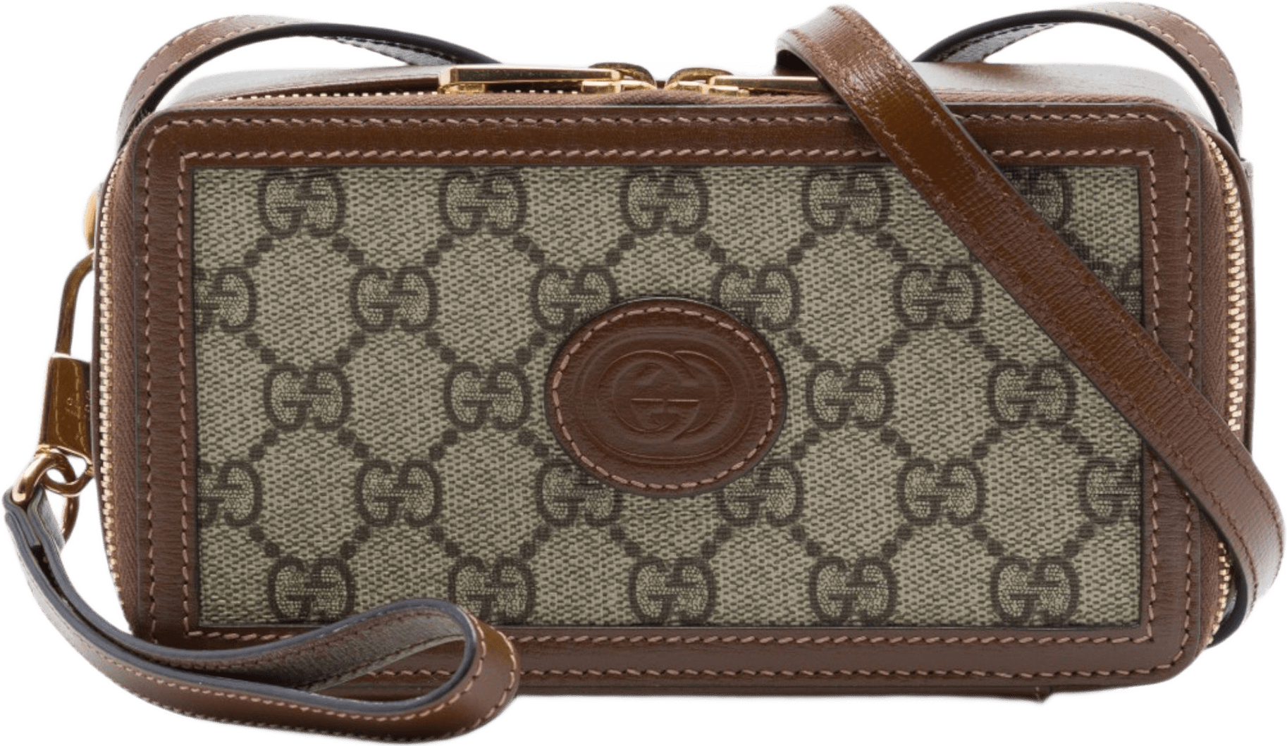 Gucci Gg Supreme Interlocking G Crossbody, från Luxclusif, i färgen beige.