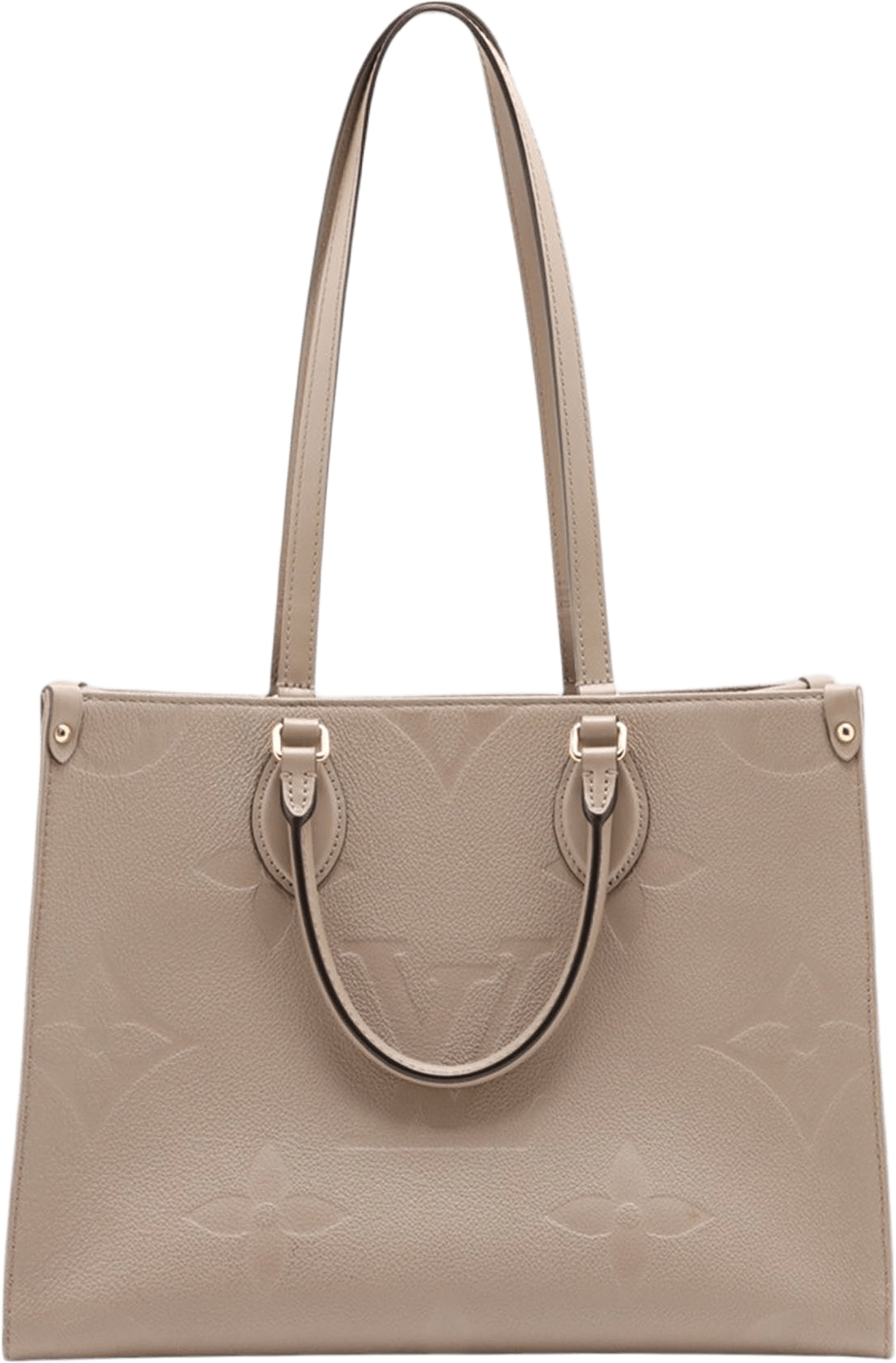 Louis Vuitton Monogram Empreinte Onthego Mm, från Luxclusif, i färgen beige.