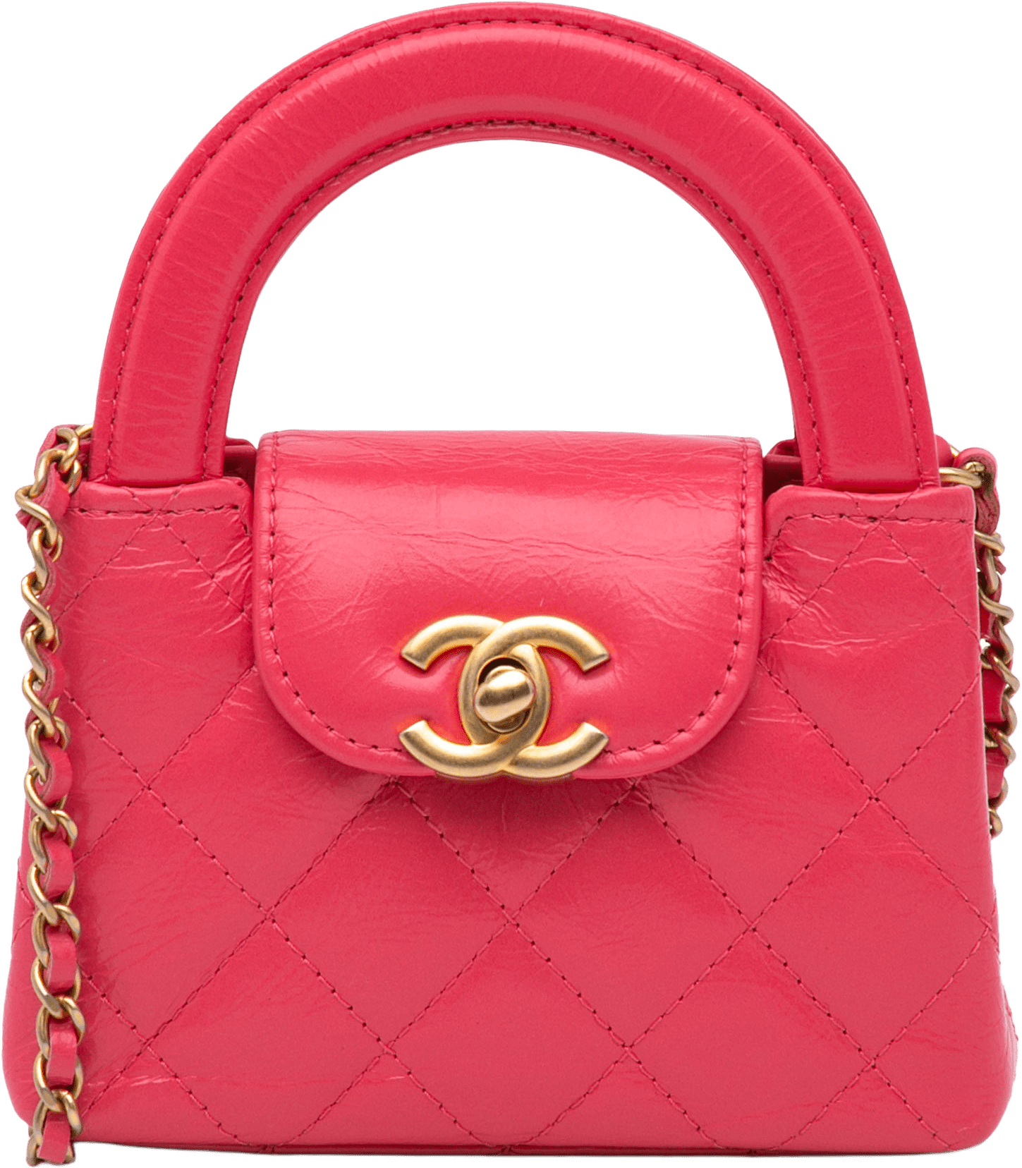 Chanel Mini Nano Aged Calfskin Kelly Shopper Bag