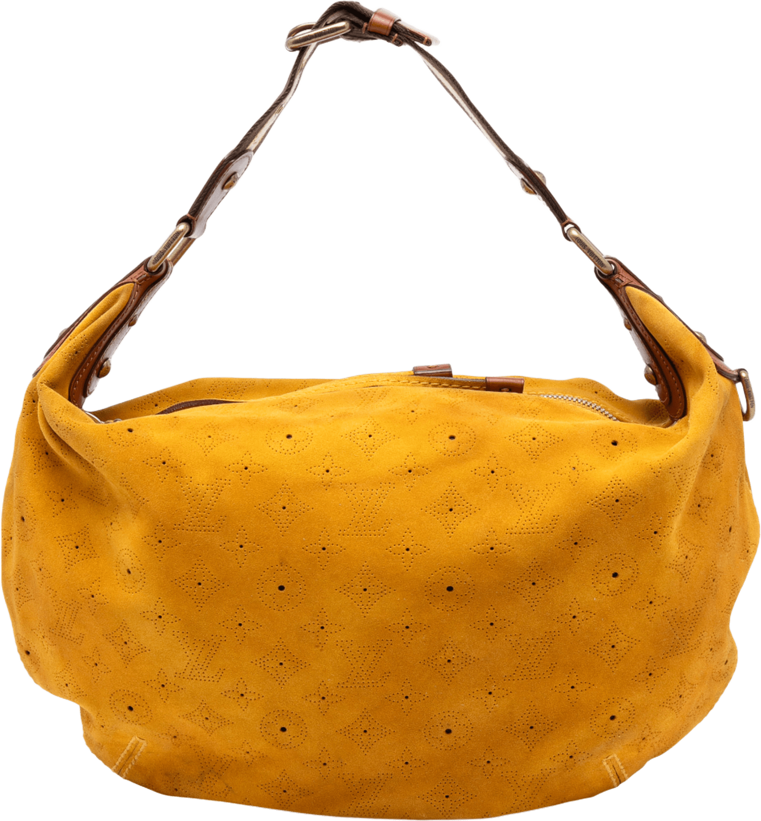 Louis Vuitton Monogram Suede Onatah Gm, från Luxclusif, i färgen yellow.