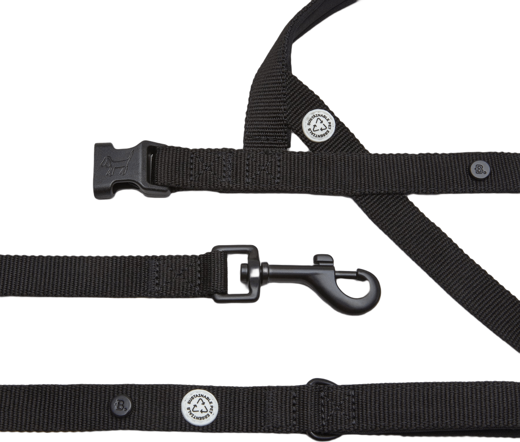 Pitch Black Dog Harness Walk Kit - M