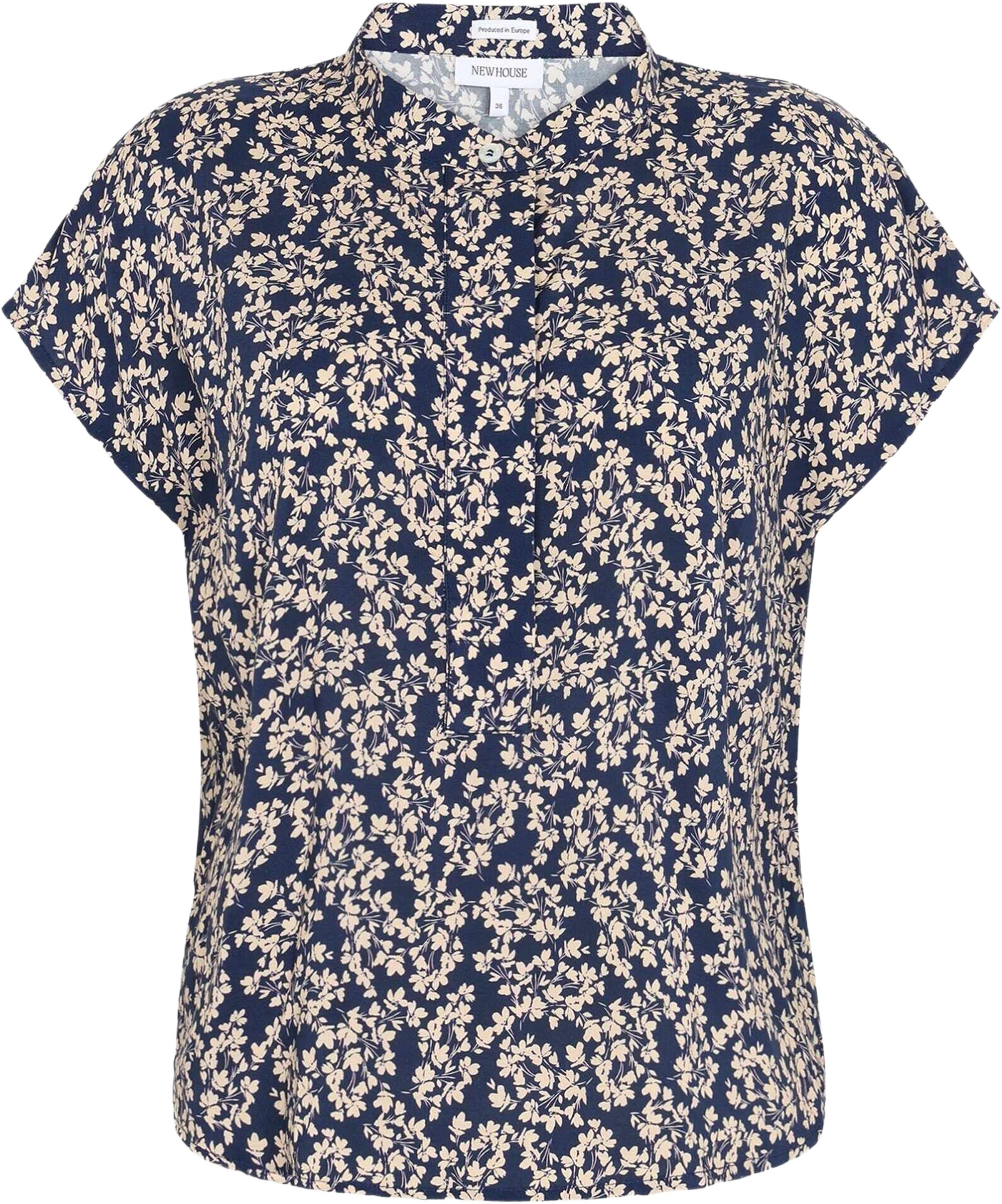 Jacqueline Miniflora Top, från Newhouse, i färgen marinblå.