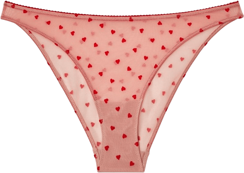 Mesh Bikini Briefs, från Understatement, i färgen pale pink/deep red.