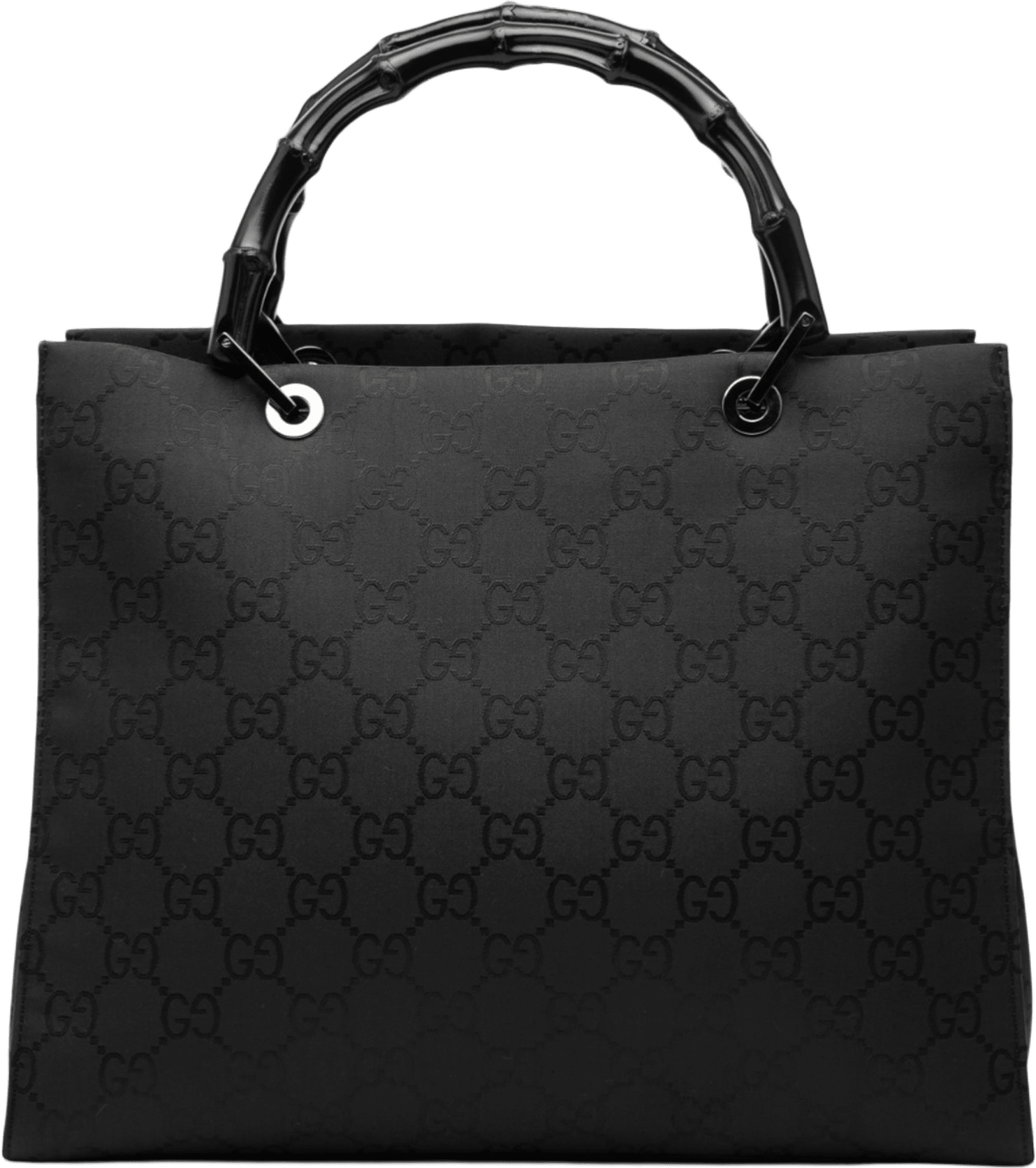 Gucci Gg Nylon Bamboo Handbag, från Luxclusif, i färgen black.
