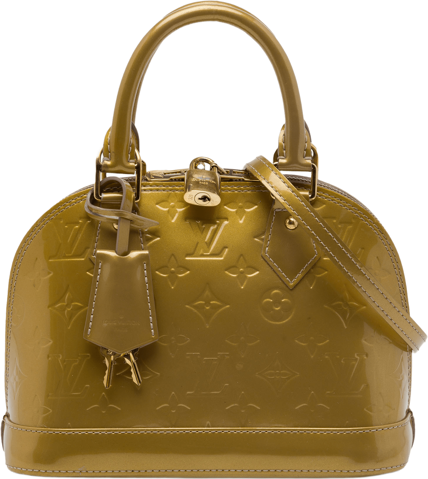 Louis Vuitton Monogram Vernis Alma Bb, från Luxclusif, i färgen brun.