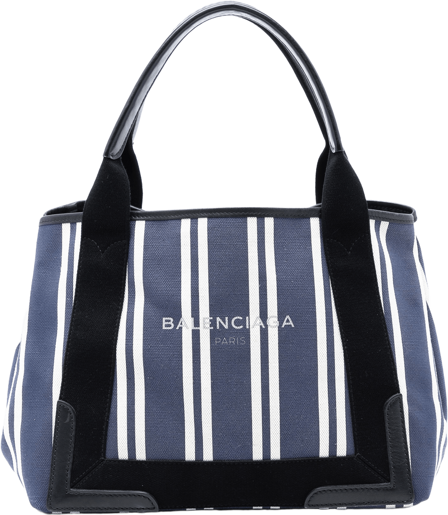 Balenciaga Canvas Striped Navy Cabas S, från Luxclusif, i färgen blue.