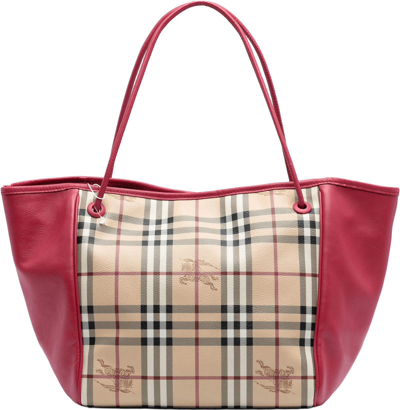 Burberry Small Haymarket Check Coated Canvas Canterbury Tote, från Luxclusif, i färgen beige.