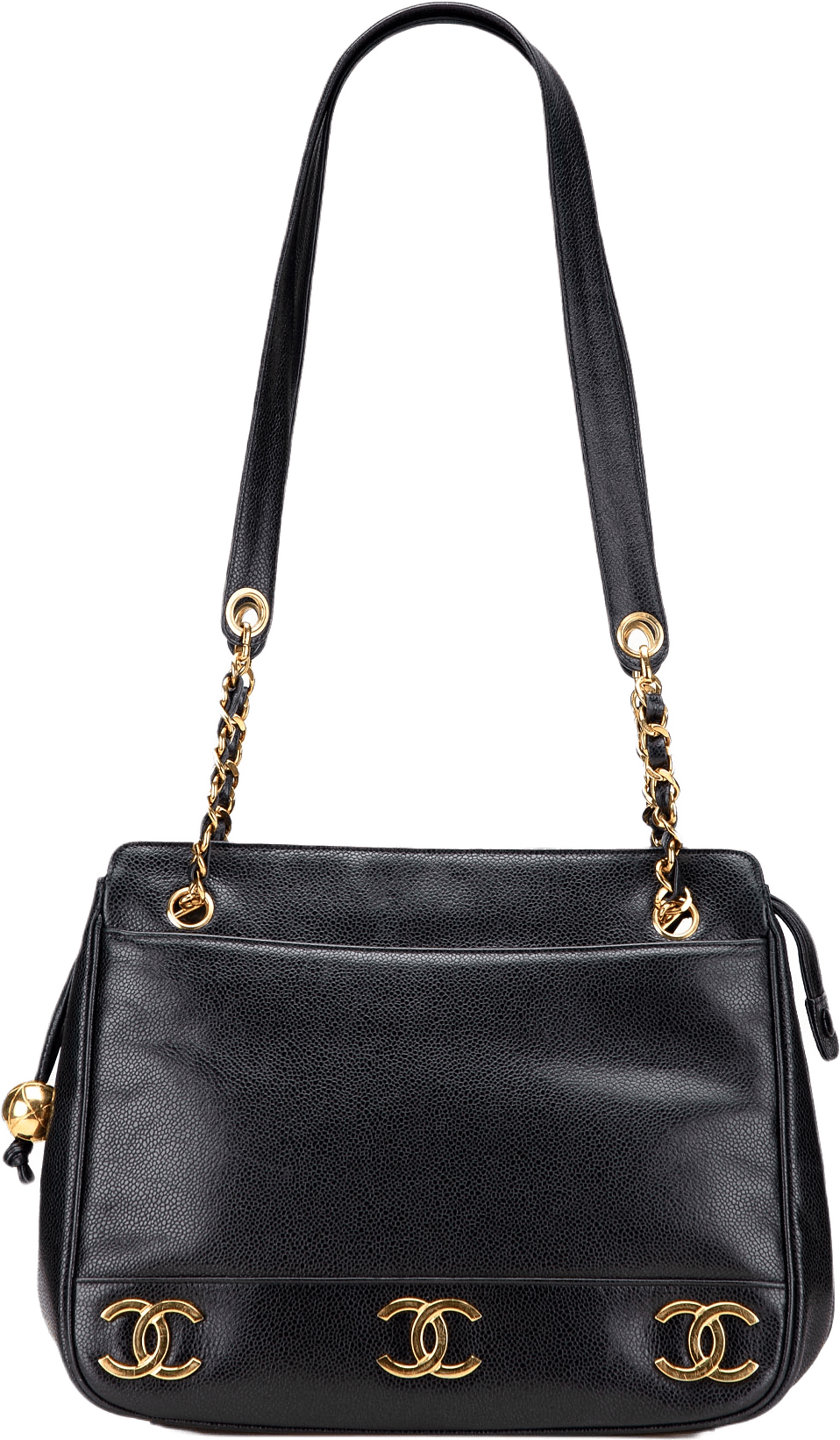 Chanel Triple Cc Caviar Shoulder Bag, från Luxclusif, i färgen black.