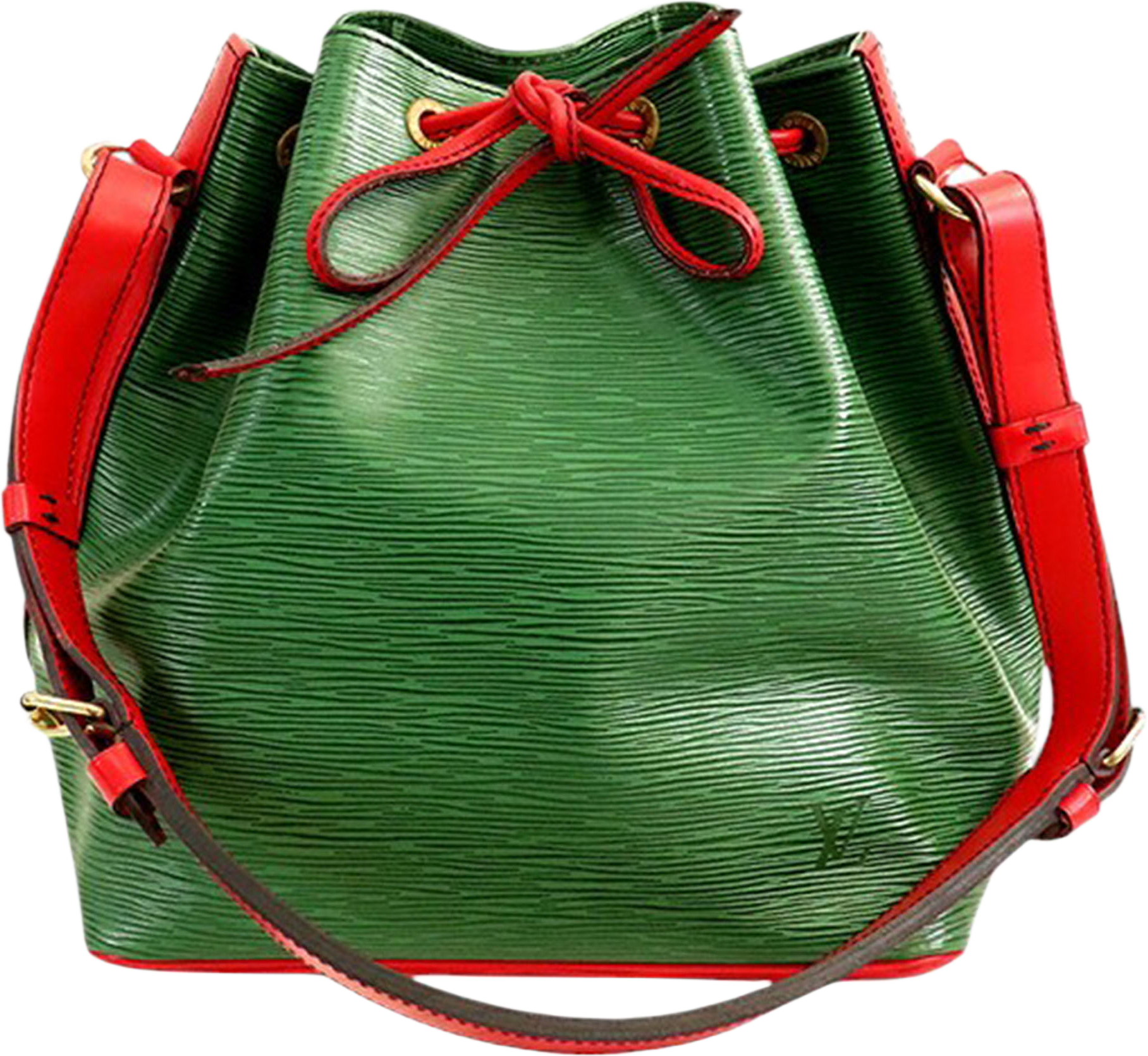 Louis Vuitton Epi Petit Bicolor Noe, från Luxclusif, i färgen green.