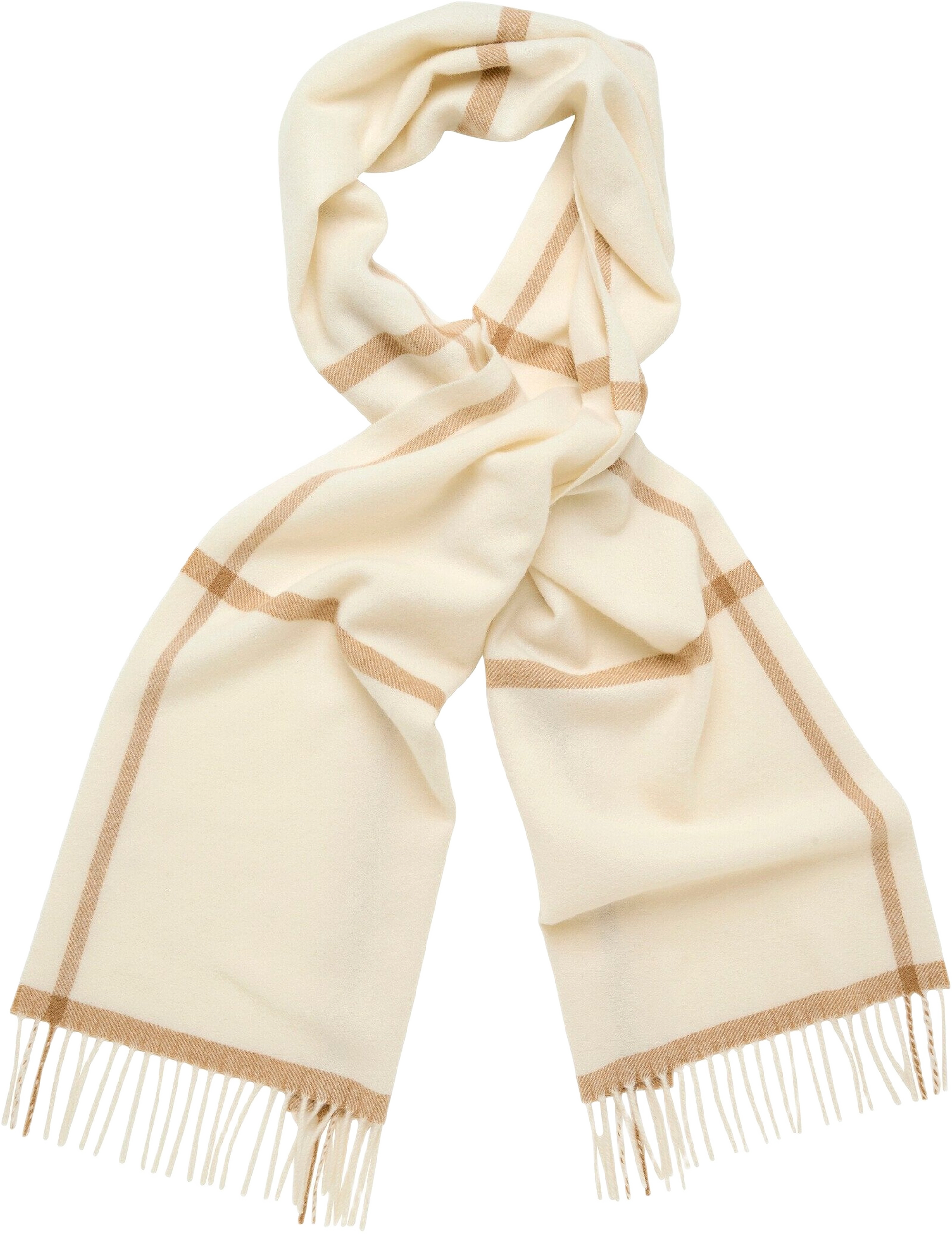Flauto Checked Scarf, från Newhouse, i färgen offwhite.