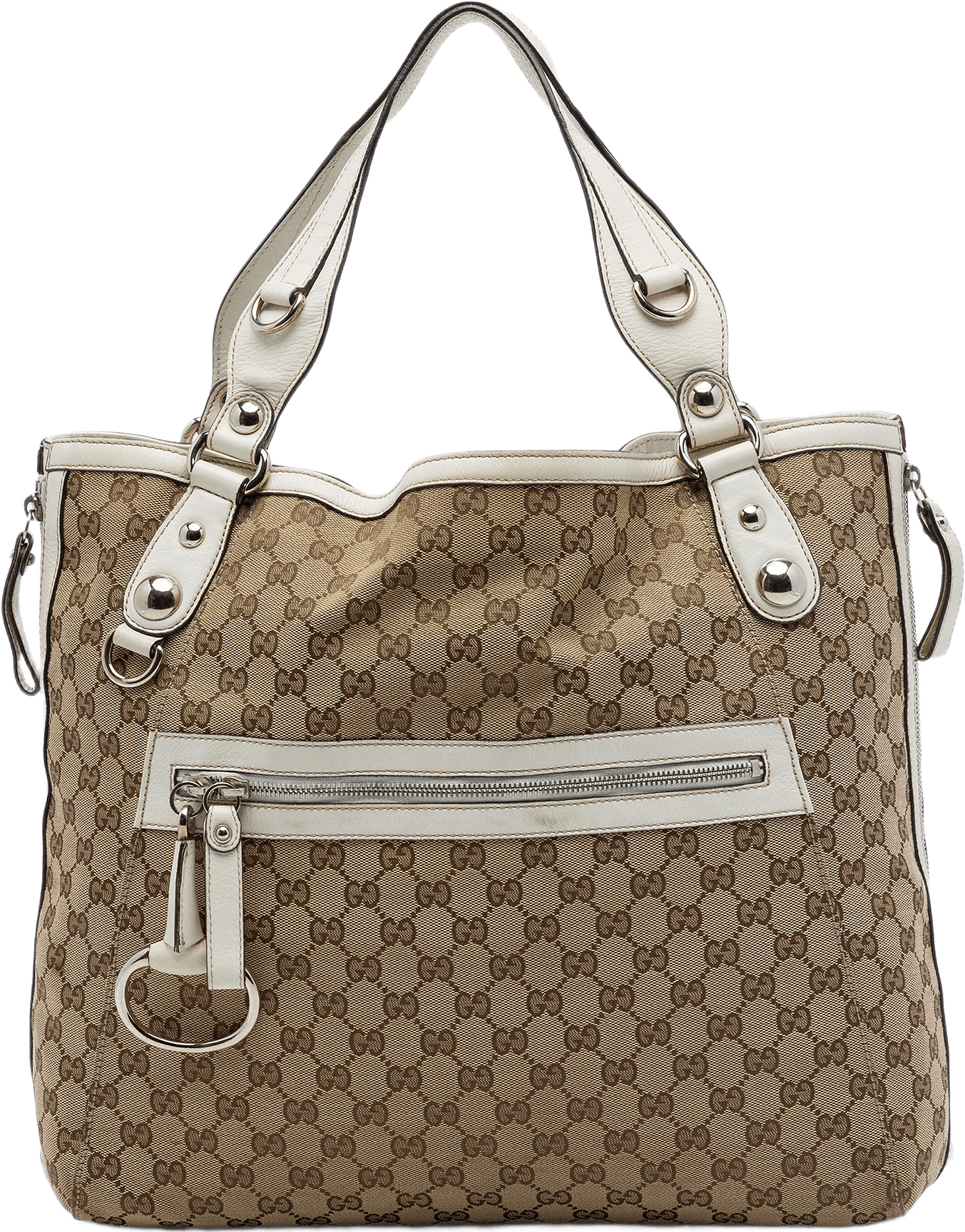 Gucci Gg Canvas Icon Bit Zip Tote, från Luxclusif, i färgen beige.
