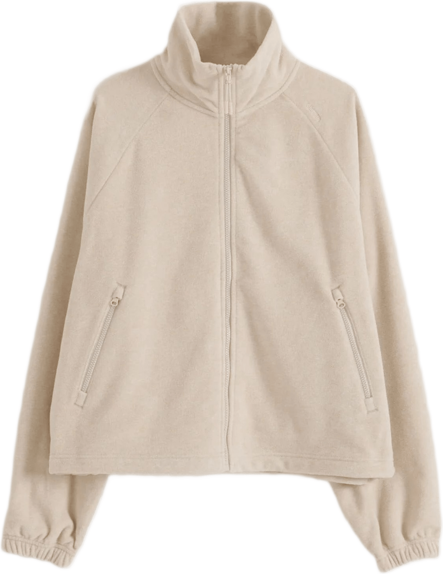 Fleece Zip Jacket, från aim'n, i färgen sand.